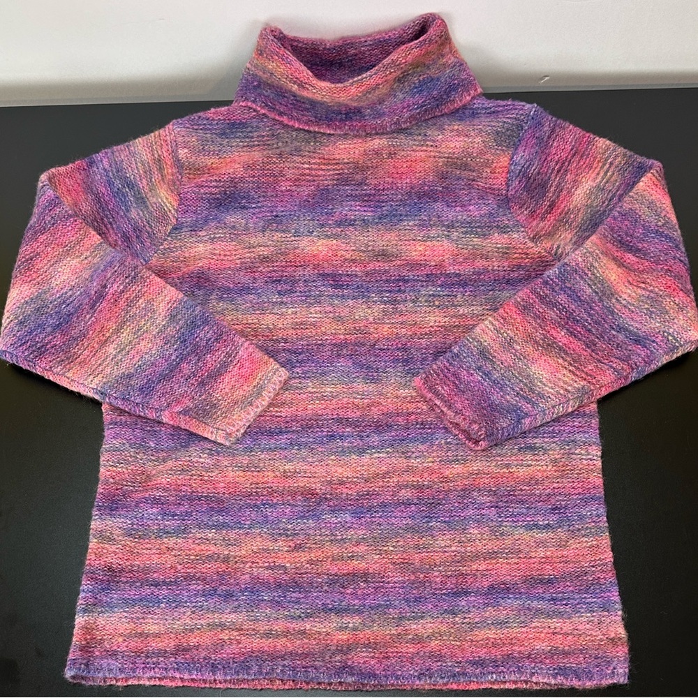 Vtg Fashion Bug Wool Blend Rainbow Turtleneck Knit Sweater 14/16W - Picture 10 of 10